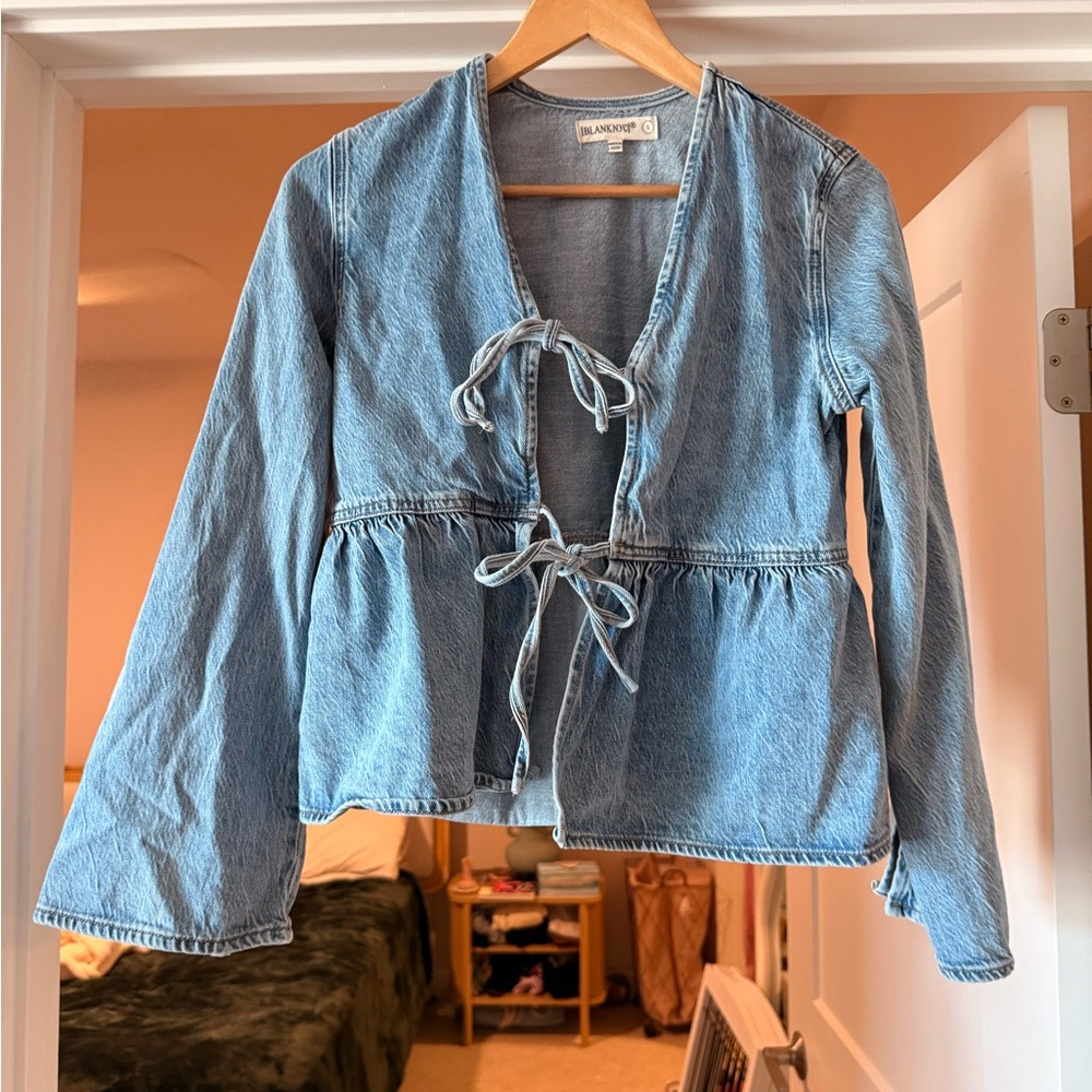 Blank NYC Light Blue Denim Top - Picture 1 of 3